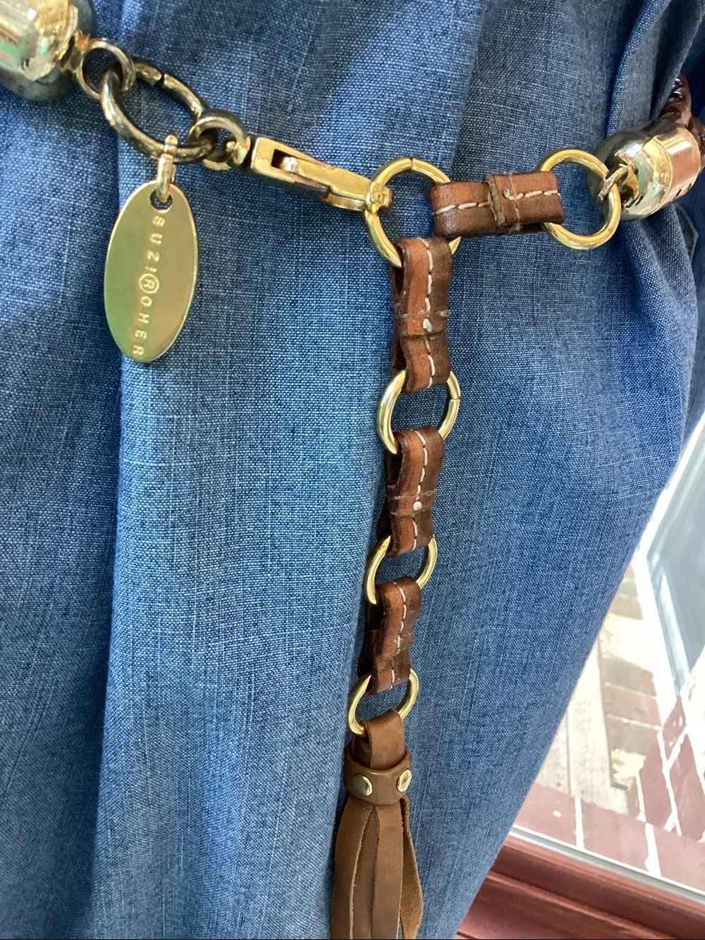 Suzi Roher Double Braided Leather Adjustable Belt